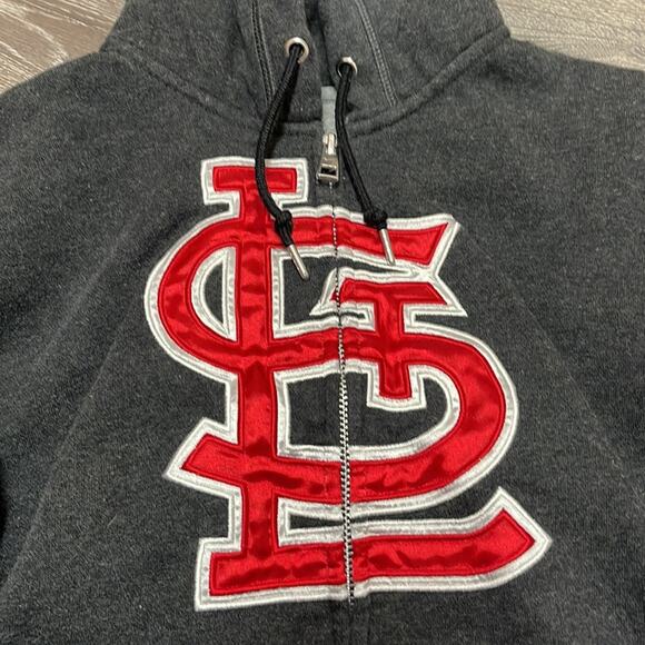Nike MLB Gray Cardinals Zip Up Hoodie Boy's Size Medium - Picture 3 of 6